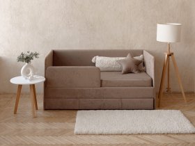 Диван-кровать Happy (капучино) в Барабинске - barabinsk.mebel-nsk.ru | фото