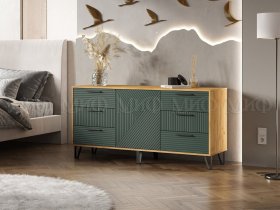 Комод (1500) Флэш (дуб крафт/браш мени грин) в Барабинске - barabinsk.mebel-nsk.ru | фото