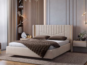 Кровать двуспальная 1,6м Диор (кашемир суфле (велюр)) в Барабинске - barabinsk.mebel-nsk.ru | фото