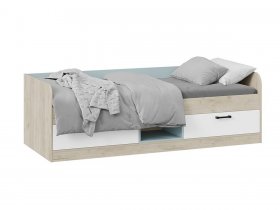 Кровать комбинированная «Оливер» Тип 1 401.003.000 (дуб крафт серый/белый/серо-голубой) в Барабинске - barabinsk.mebel-nsk.ru | фото