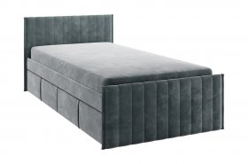 Кровать с ящиками Твикс 90*200 (графит велюр) в Барабинске - barabinsk.mebel-nsk.ru | фото