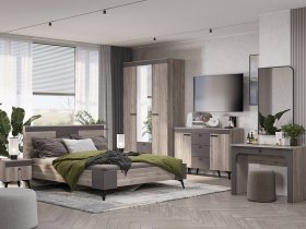 Модульная спальня Кассандра (дуб смоки/MF14) в Барабинске - barabinsk.mebel-nsk.ru | фото