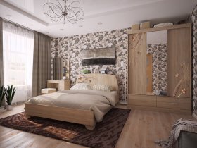 Модульная спальня Виктория-1 (дуб сонома) в Барабинске - barabinsk.mebel-nsk.ru | фото