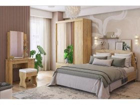 Модульная спальня Виктория-1 (дуб крафт золотой) в Барабинске - barabinsk.mebel-nsk.ru | фото