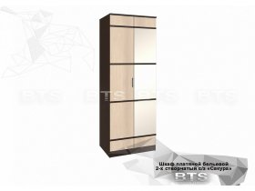 Шкаф двухстворчатый с зеркалом платяной-бельевой Сакура (BTS) в Барабинске - barabinsk.mebel-nsk.ru | фото