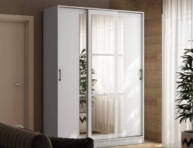 Шкаф-купе 1,6м «Стиль-2» (белый) в Барабинске - barabinsk.mebel-nsk.ru | фото