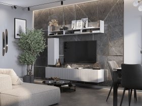 Стенка 2000 Квинта (белый лофт/софт айс/белый) в Барабинске - barabinsk.mebel-nsk.ru | фото