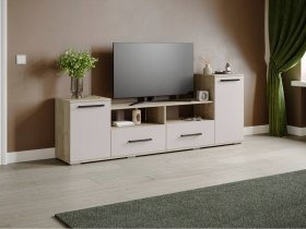 Тумба под ТВ Парус-2 (дуб крафт серый/кашемир) в Барабинске - barabinsk.mebel-nsk.ru | фото